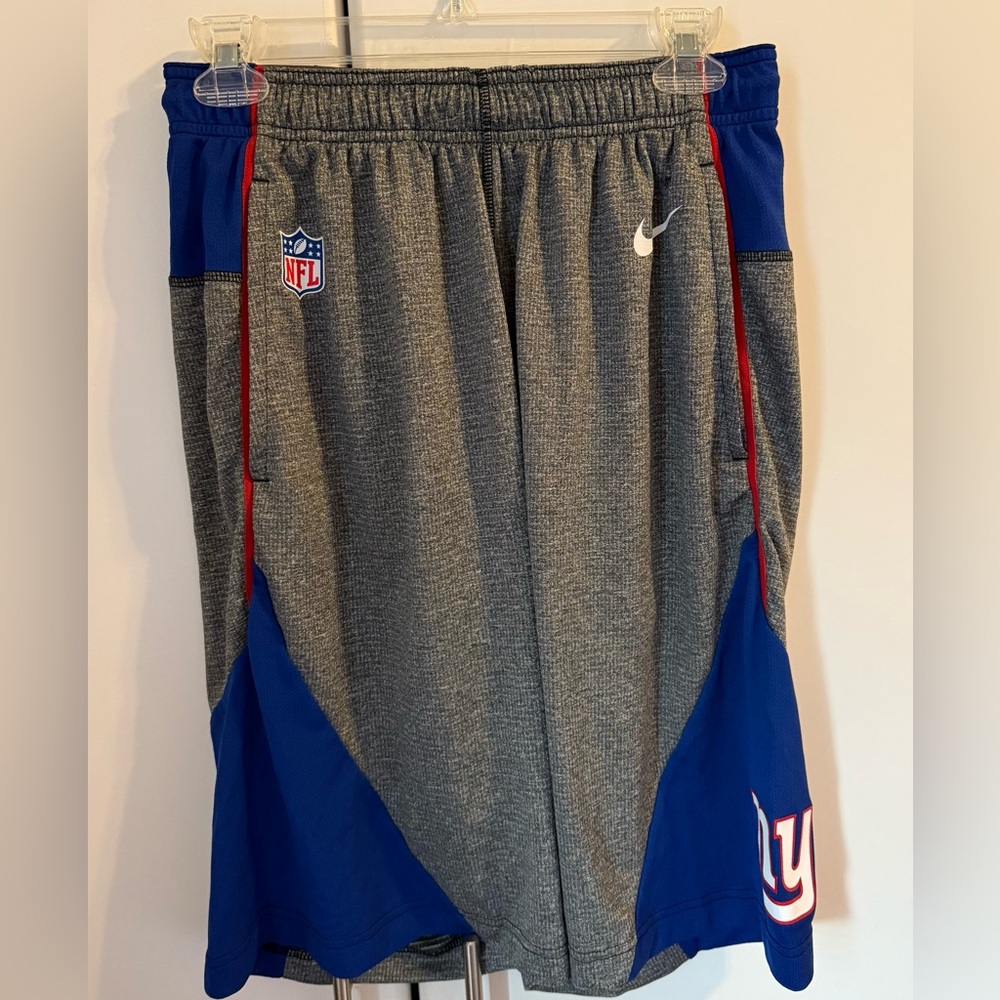 Nike NY Giants Gray and Blue Athletic Shorts